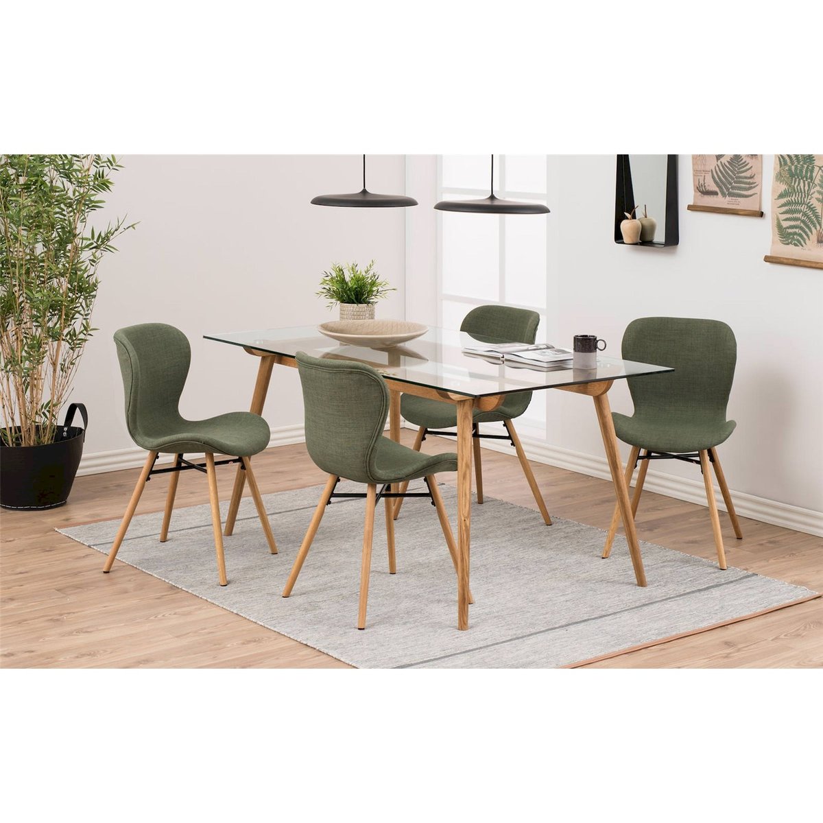 Chaise de repas matelassée collection GLENA noir, RECOLLECTION