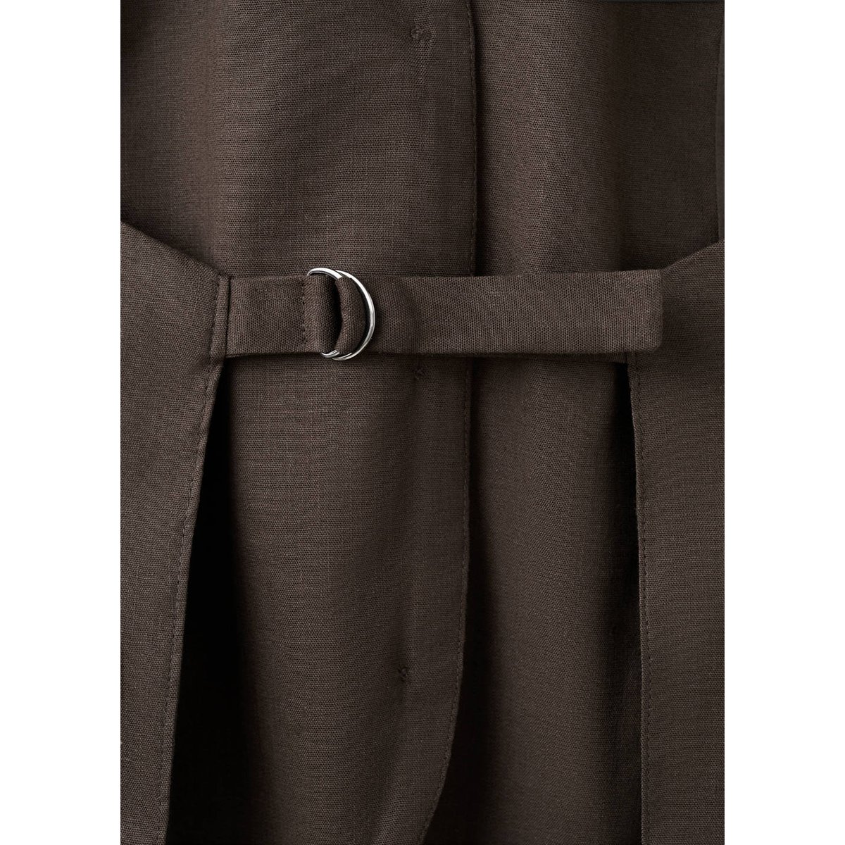 Gilet lin emmanchures américaines chocolat, MANGO