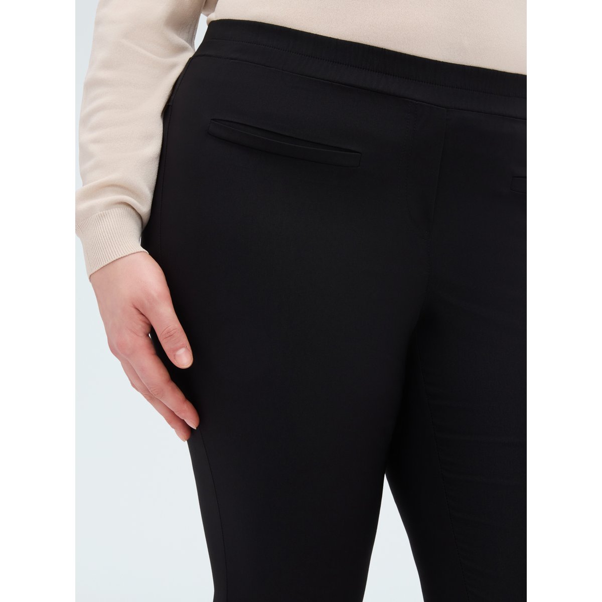 Pantalon Jeggings avec taille élastiquée noir, FIORELLA RUBINO