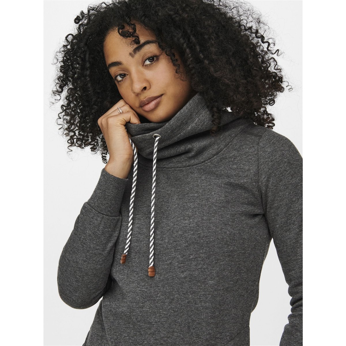 Sweat À Capuche dark grey melange, ONLY