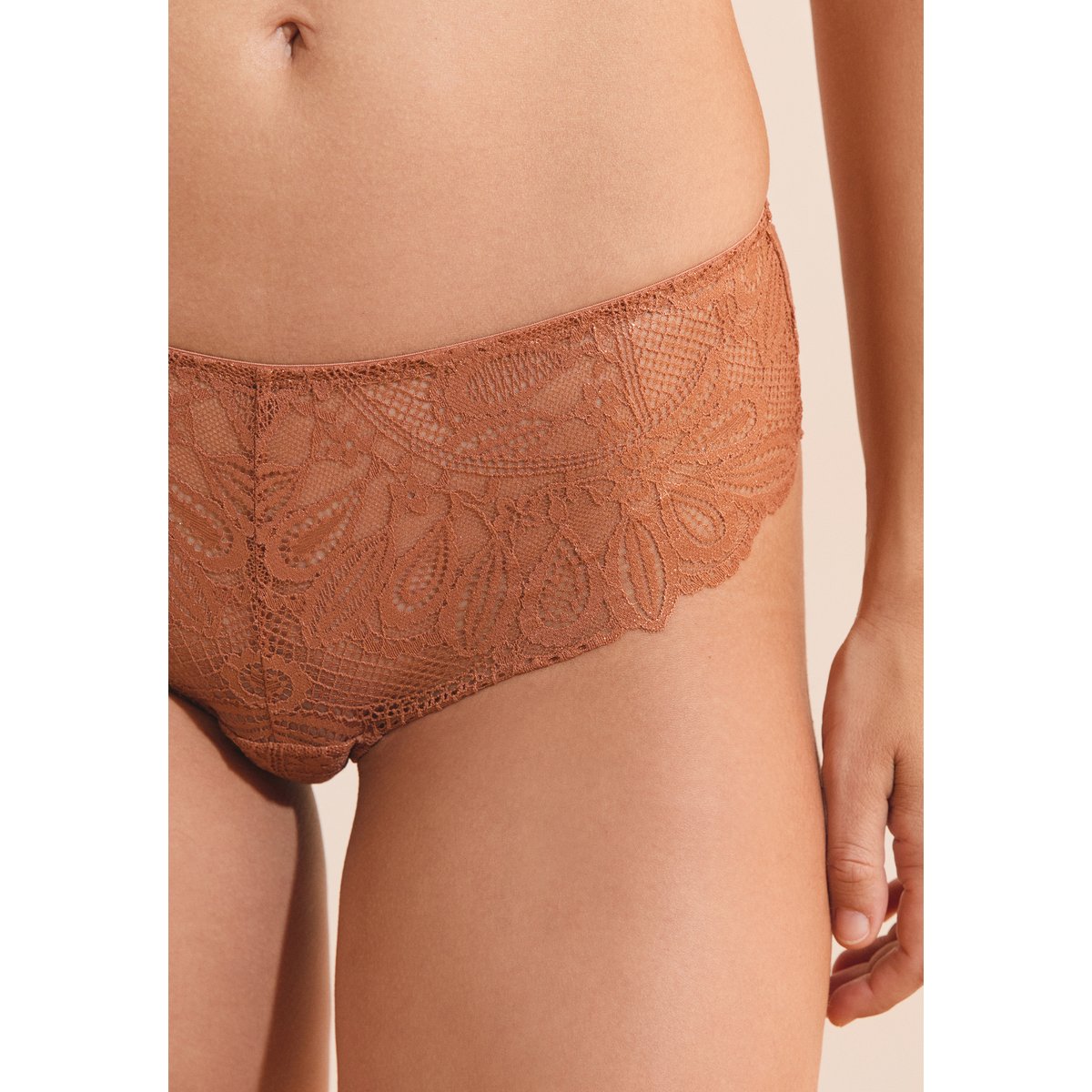 Shorty en dentelle irisée PERSIENNE cuivre, ETAM
