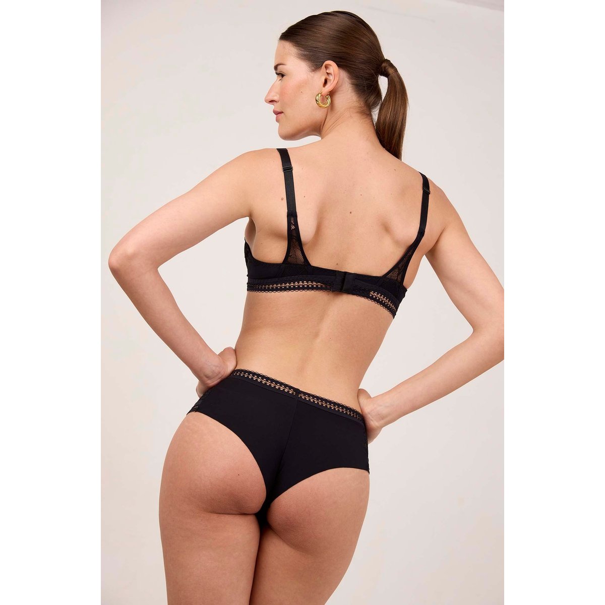 Shorty en dentelle SONGE noir, MAISON LEJABY