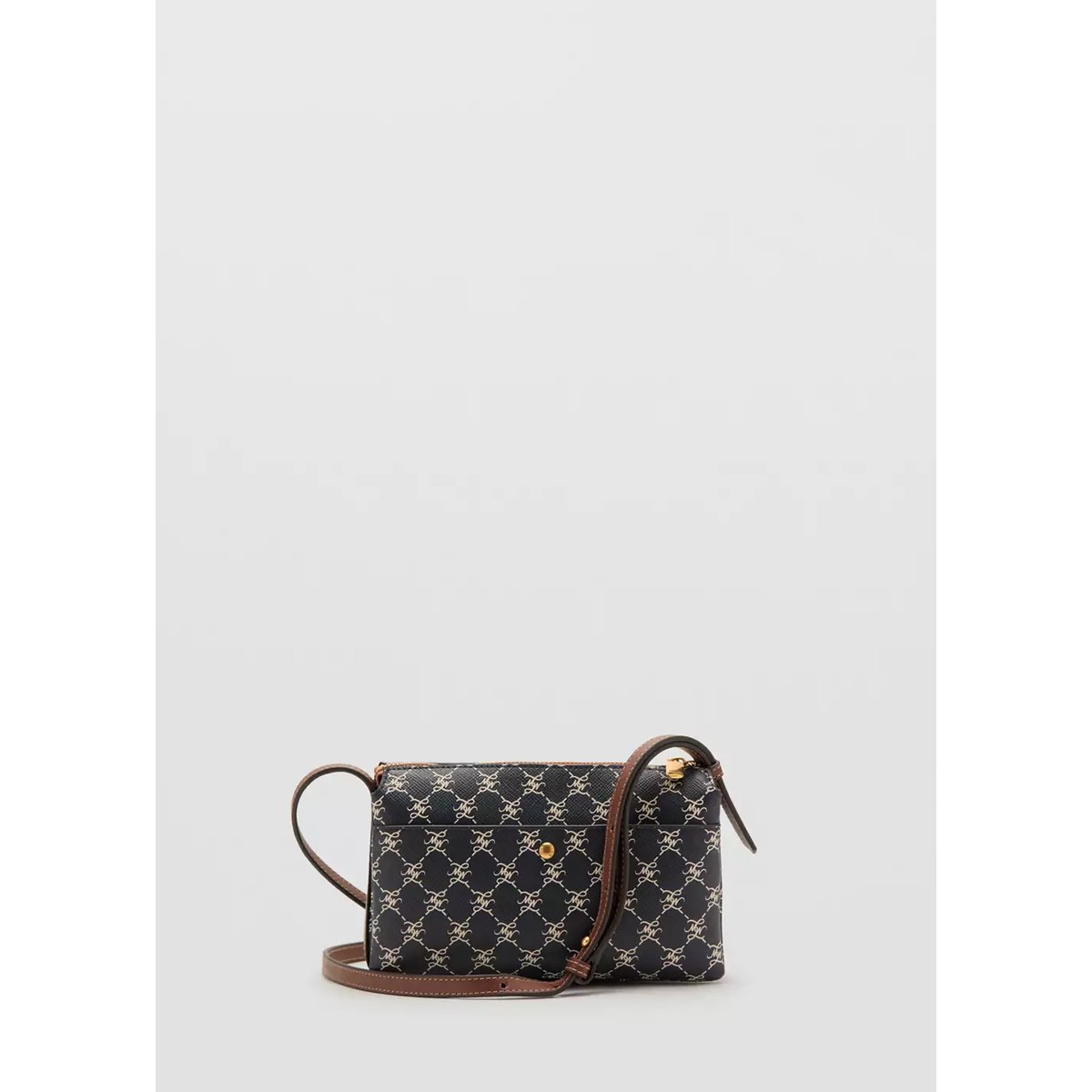 Sac bandoulière à imprimé logo bleu marine, MANGO