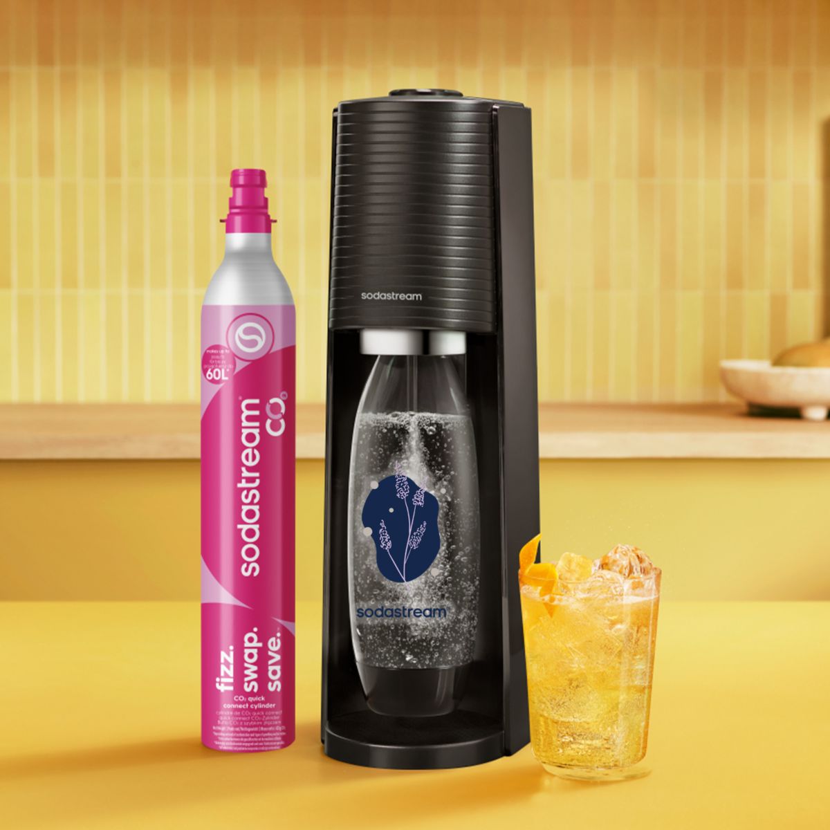 Machine à soda TERRA Noire Lavande couleur unique, SODASTREAM
