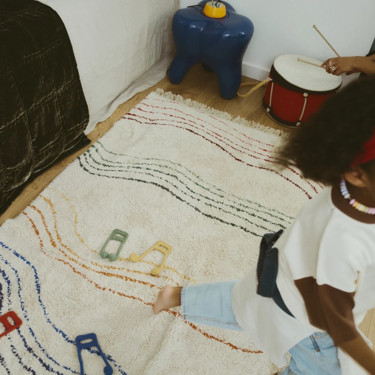 Tapis lavable Notes de musique MUSIC STUDIO multicolore, LORENA CANALS