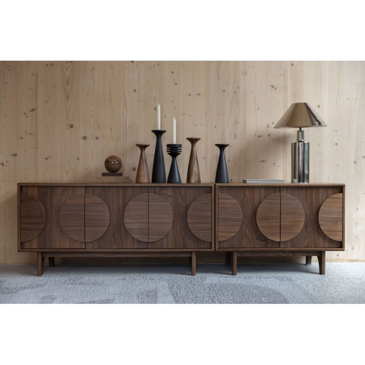 Buffet 3 portes plaqué noyer - GROOVE marron, ZUIVER