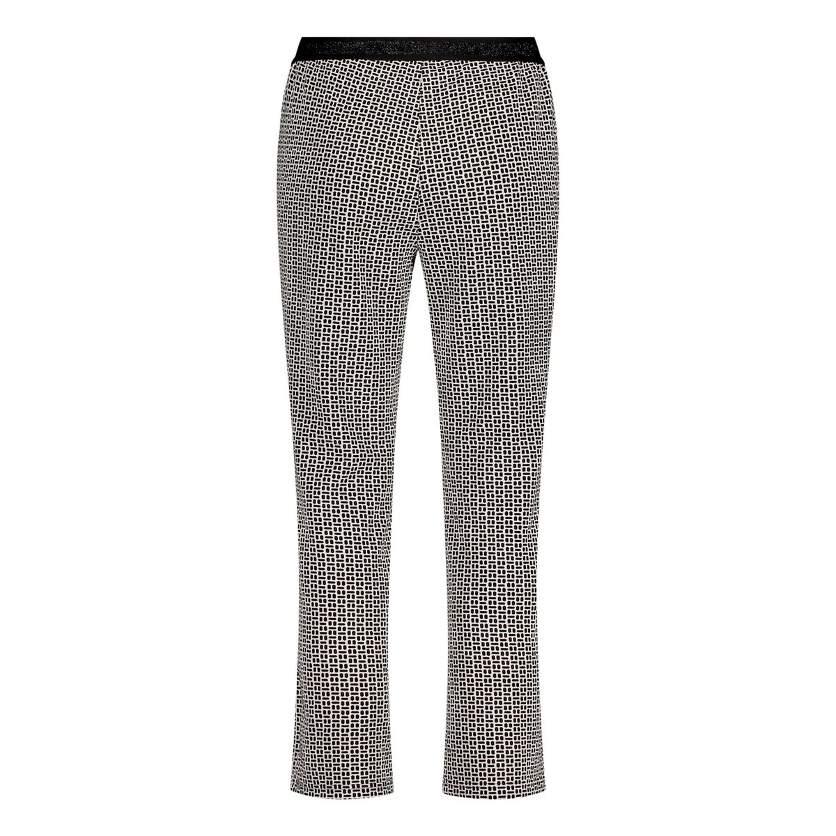 Pantalon à enfiler coupe slim fit blanc/noir, BETTY BARCLAY