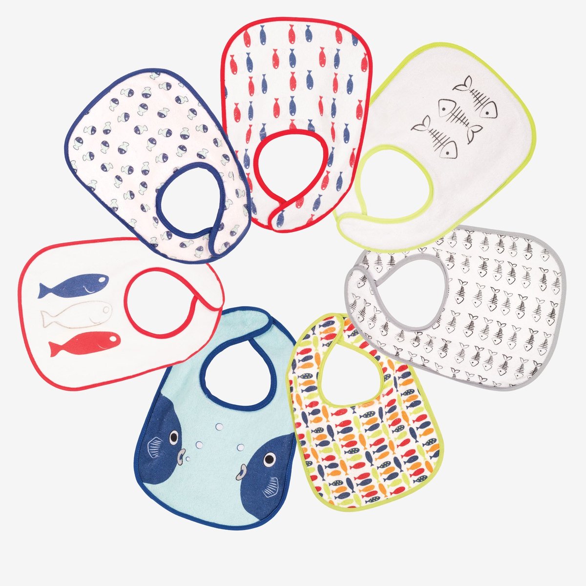 Lot de 7 bavoirs bébé blanco, TROIS KILOS SEPT