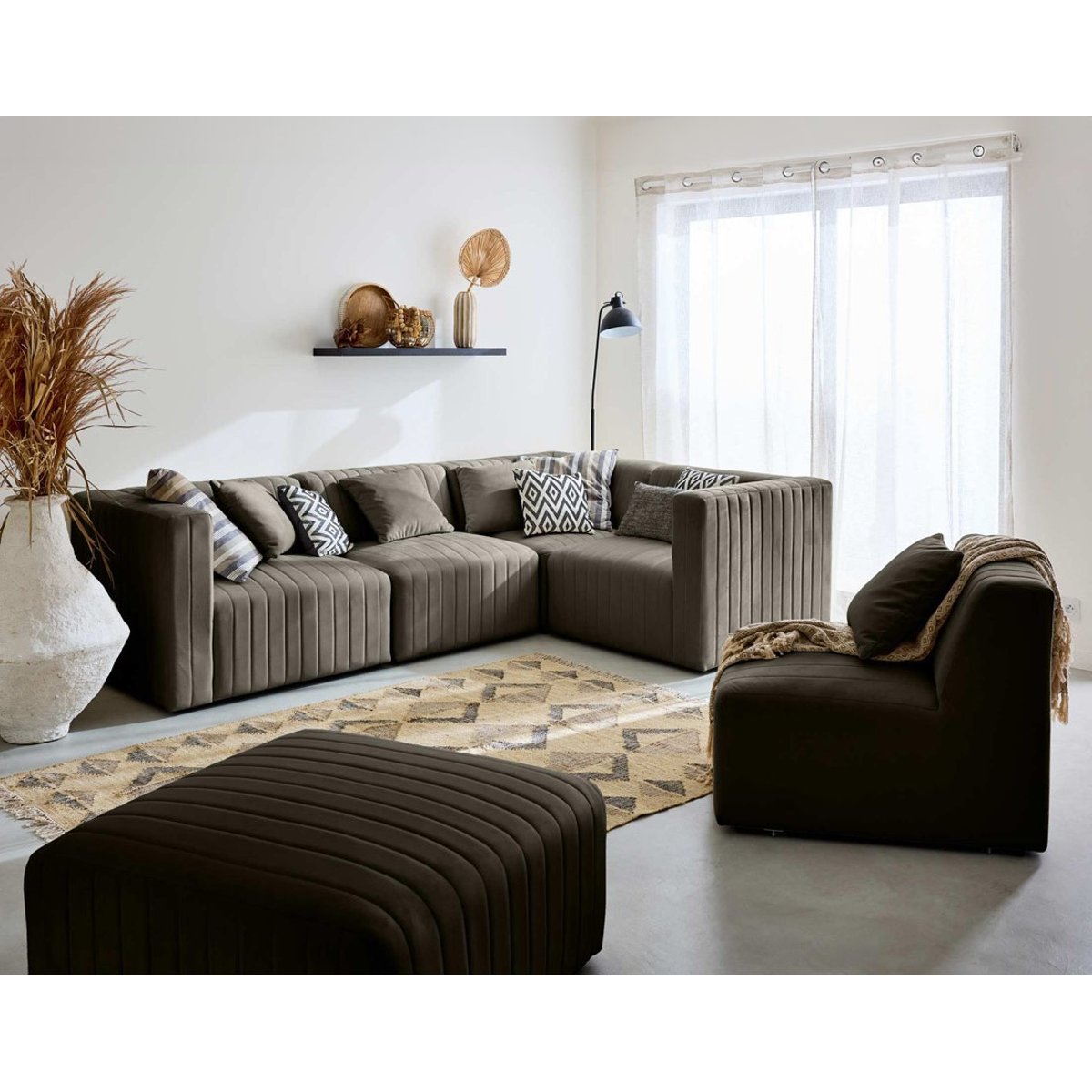 Module d'assise gauche - NOVA gris, BEST MOBILIER