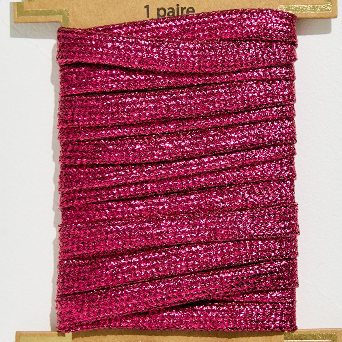 Paire de lacets brillants rose fuchsia, GRAIN DE MALICE
