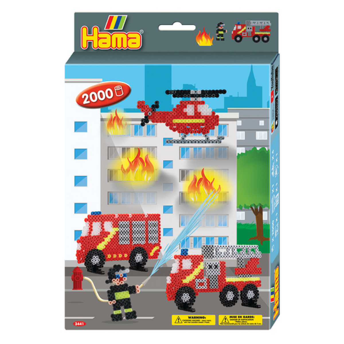 Midi Boite Petit Modele - Les pompiers couleur unique, HAMA