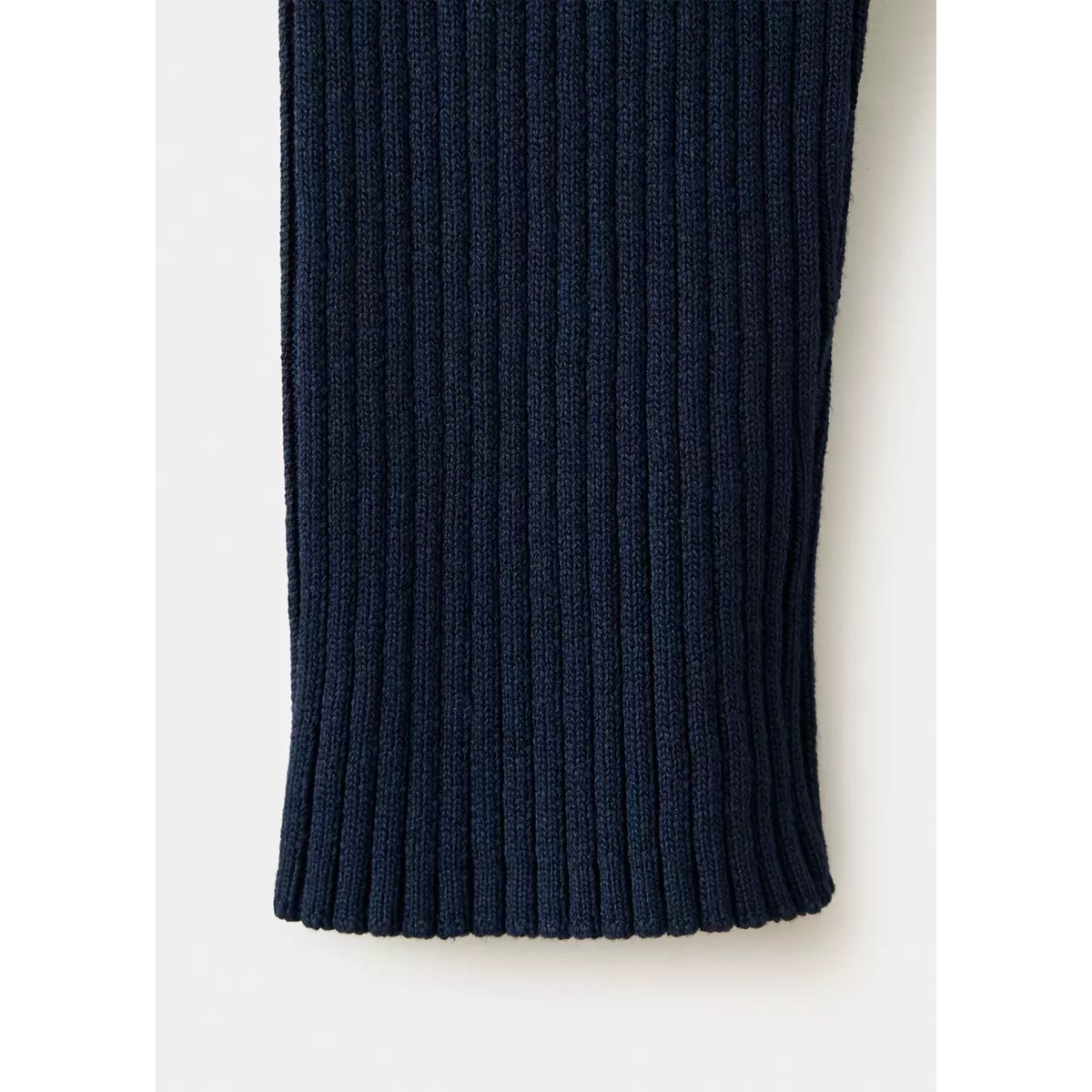Pull col polo à détail rayures bleu marine, MANGO