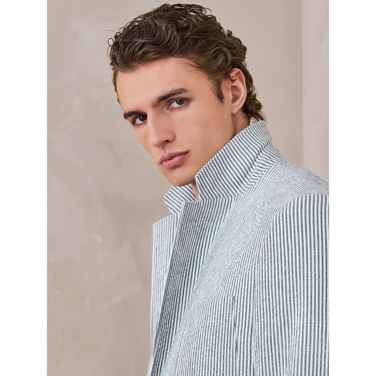 Veste de costume décontractée en seersucker bleu, NEXT