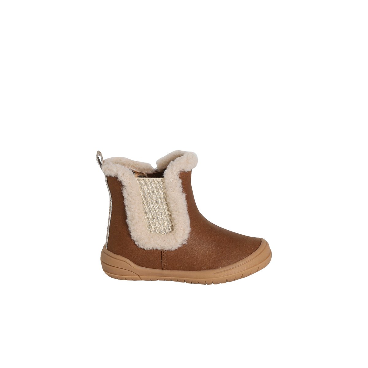 Boots bébé synthétique fourrées camel, VERTBAUDET