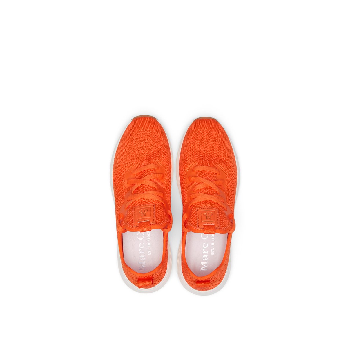 Baskets en tricot en polyester recyclé orange, MARC O'POLO