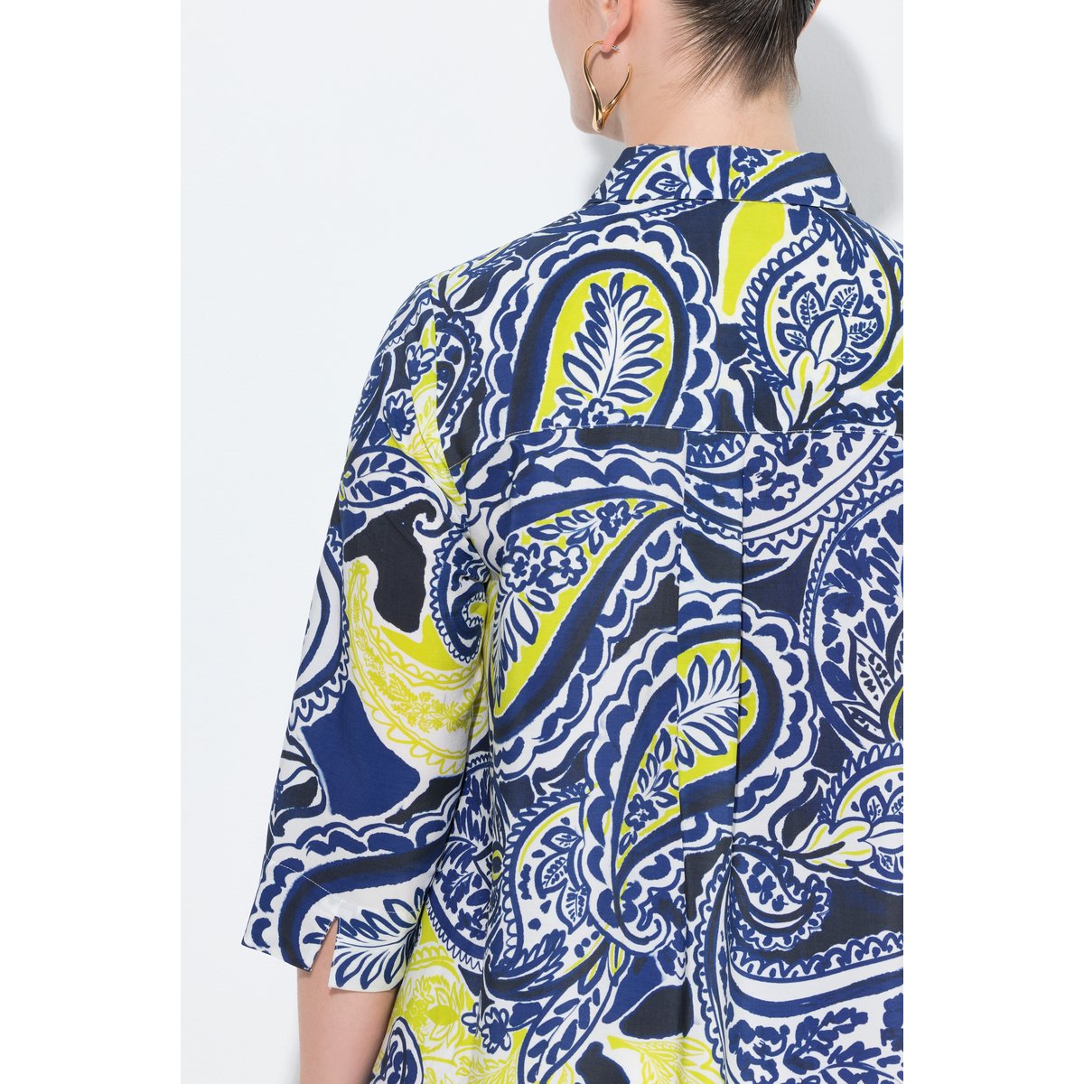 Chemisier long en Lyocell, motif cachemire blanc neige, ULLA POPKEN