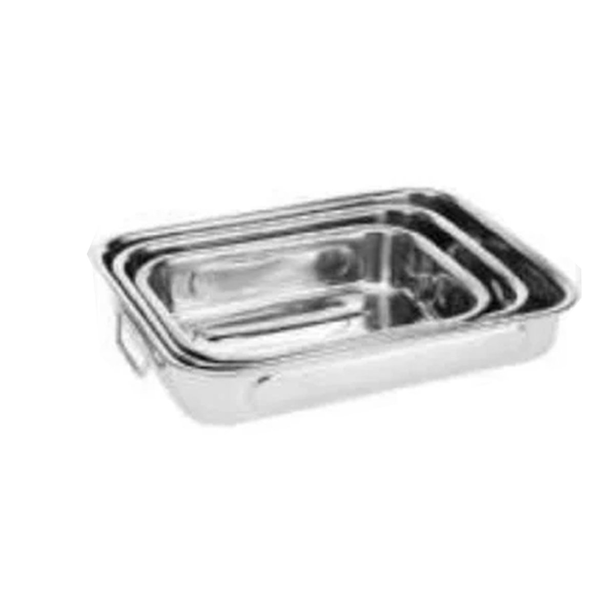 Set de 3 plats à four inox avec poignées 35x26cm chrome/inox, WADIGA