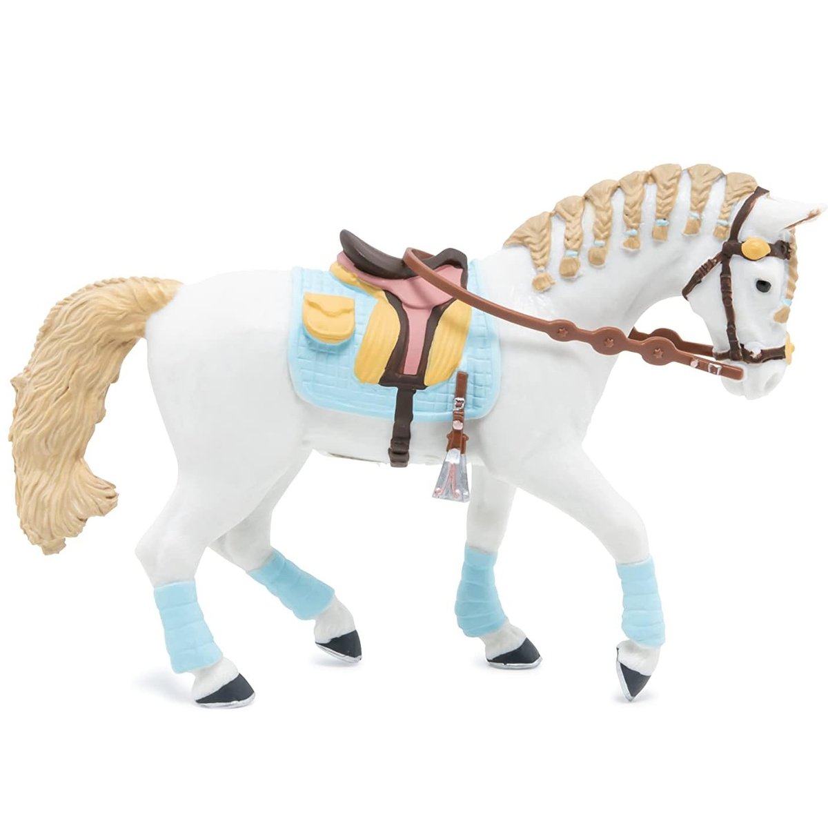 Figurine Cheval de la cavalière adulte fashion bleue bleu, PAPO