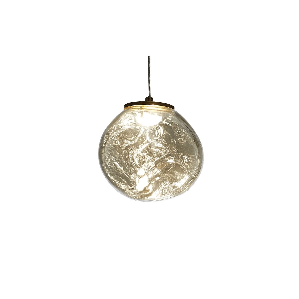 Suspension moderne en verre texturé - ISOTTA gris fumé, KOSILUM