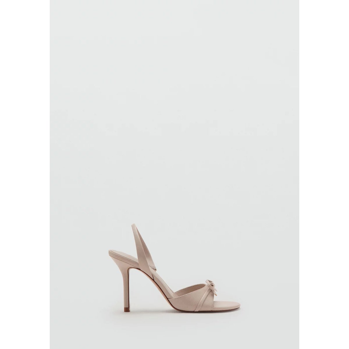 Sandales à talon avec brides et détail nœuds nude, MANGO