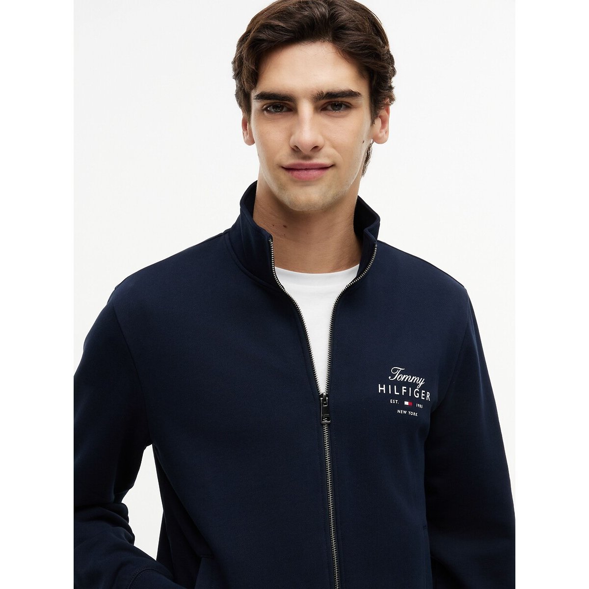 Sweat zippé bleu marine, TOMMY HILFIGER