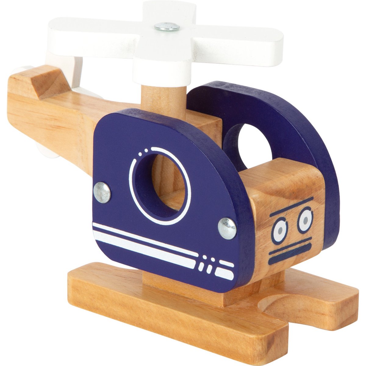 Hélicoptère en bois bleu, SMALL FOOT COMPANY