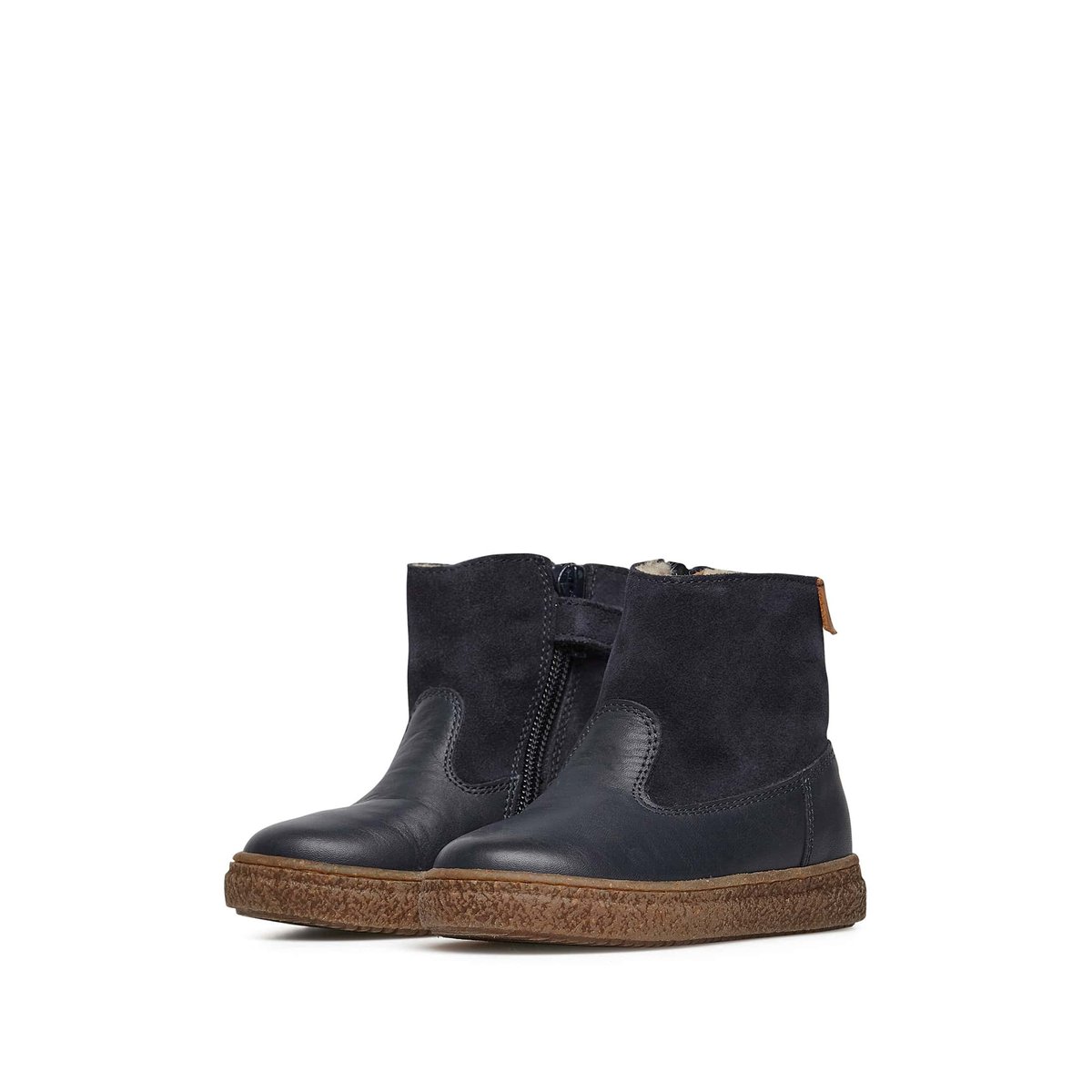 Bottines en cuir et suède ALPINA marine, NATURINO