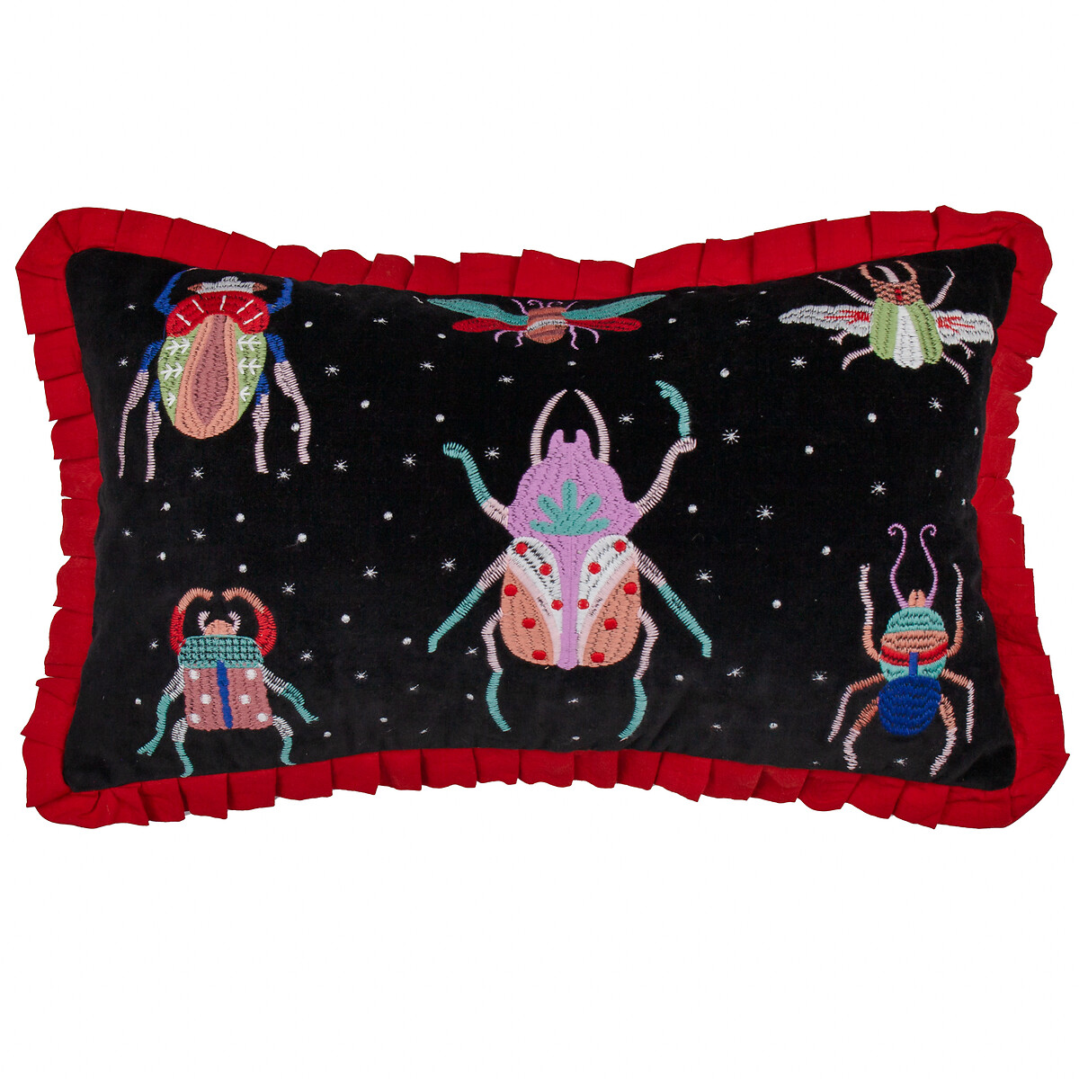 Darklings Beetle Filled Cushion 50x30cm black/raspberry, SO'HOME