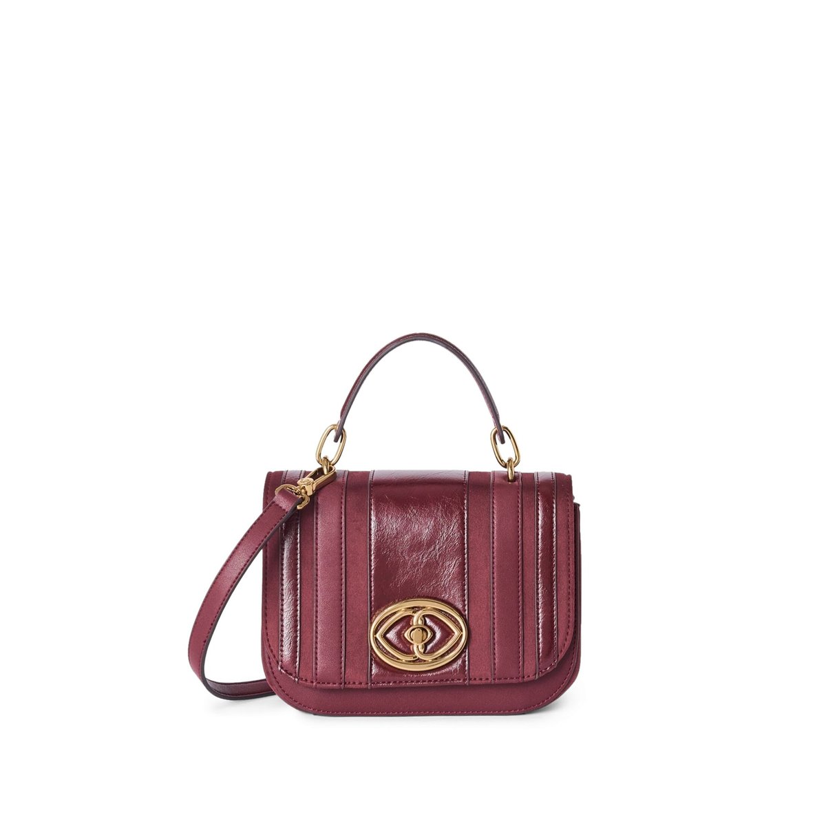 Sac bandoulière avec inserts à rayures burgundy, MOTIVI