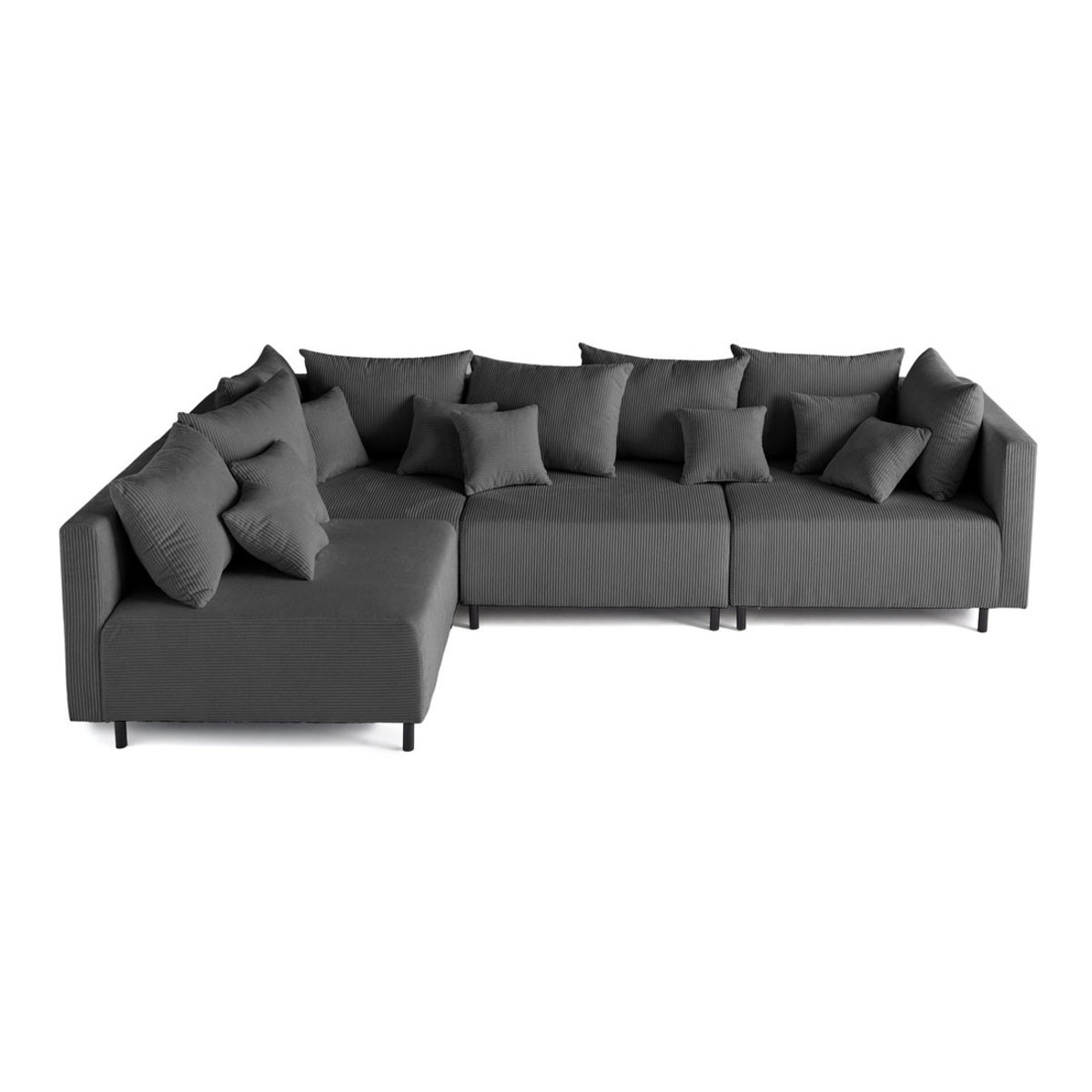 Canapé d'Angle réversible 4 places - EDINBURG gris foncé, BEST MOBILIER