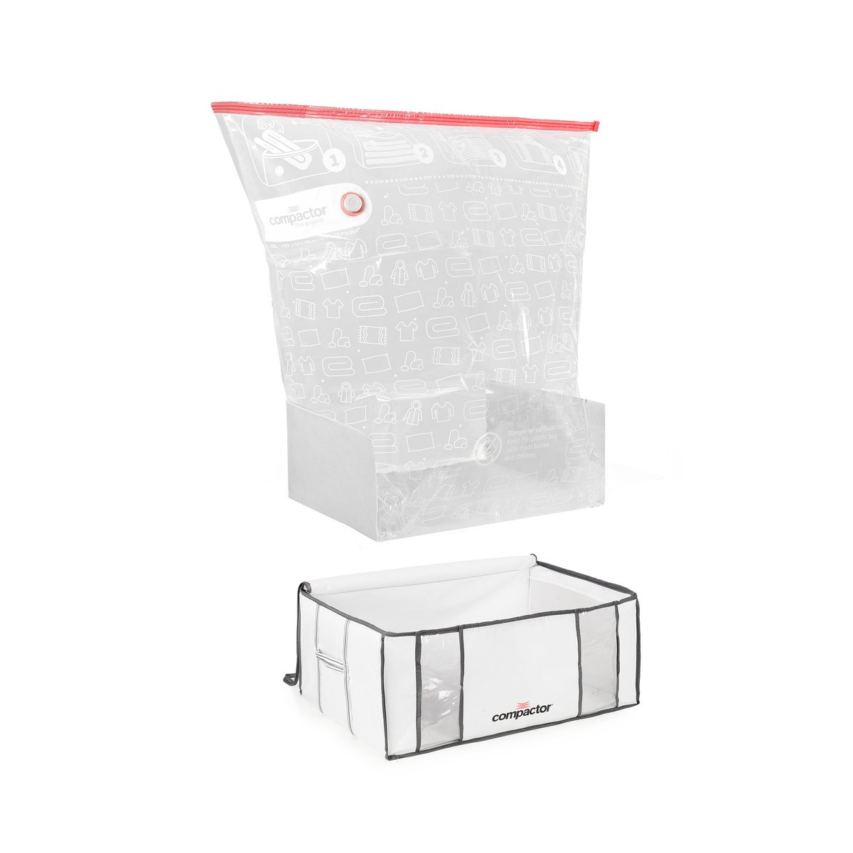 COMPACTOR - Housse de rangement sous vide XXL - 65 x 45 x H.27 cm - Bleu blanc, COMPACTOR