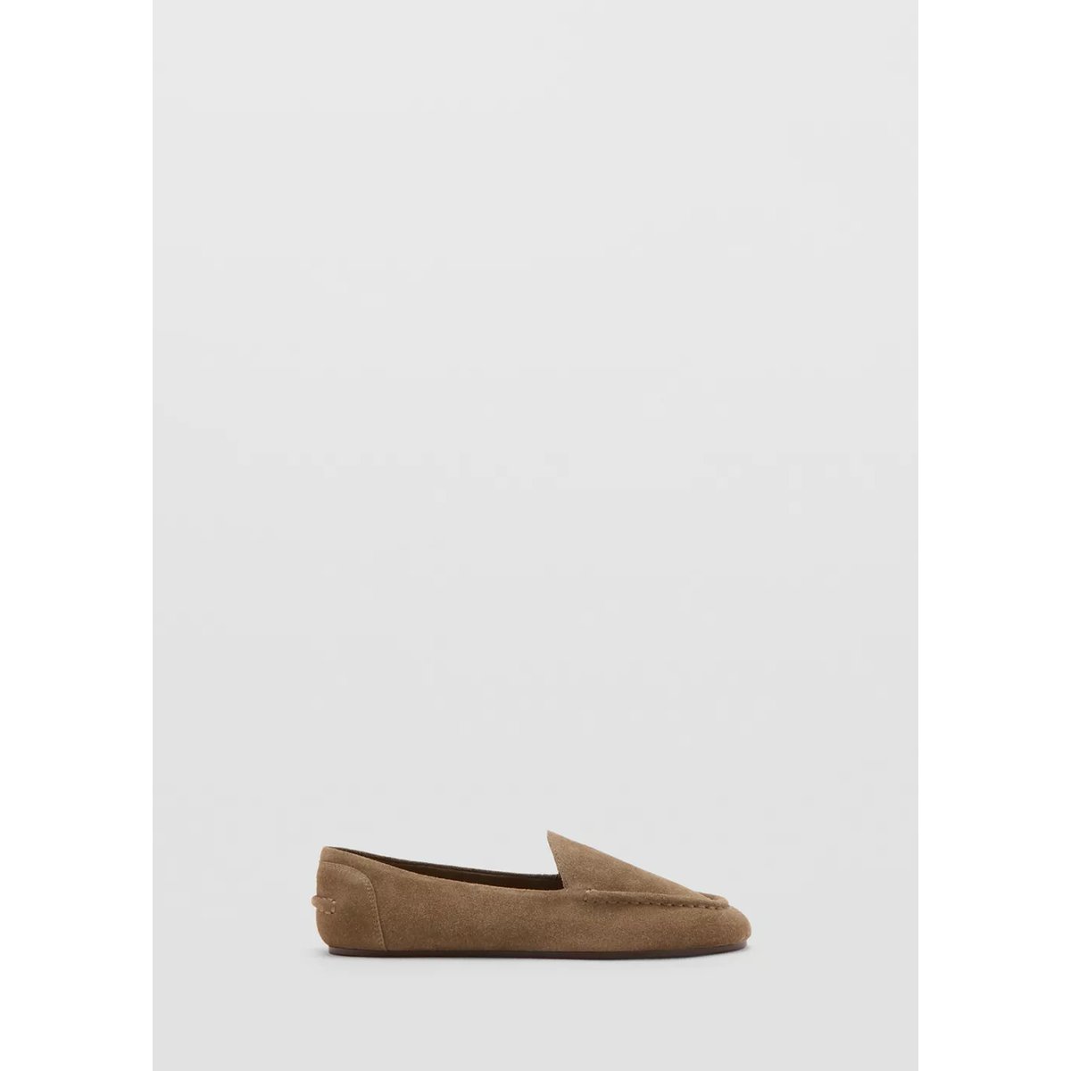 Mocassins croûte de cuir sable, MANGO