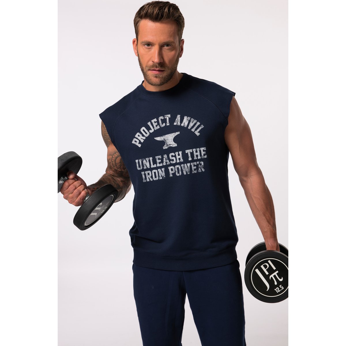 Sweat Iron Anvil, collection Fitness bleu foncé, JP1880
