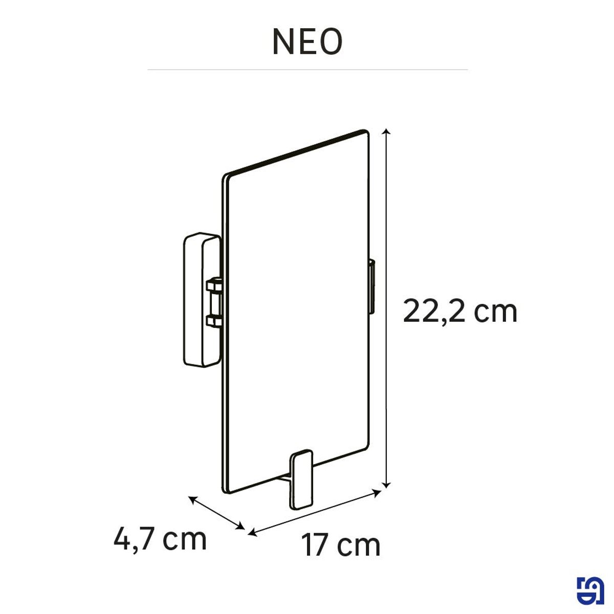 Miroir rectangulaire, NEO noir, SENSEA