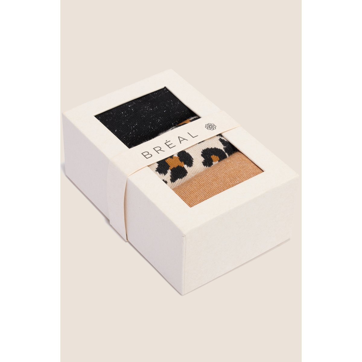 Coffret lot de 3 paires de chaussettes marron, BREAL