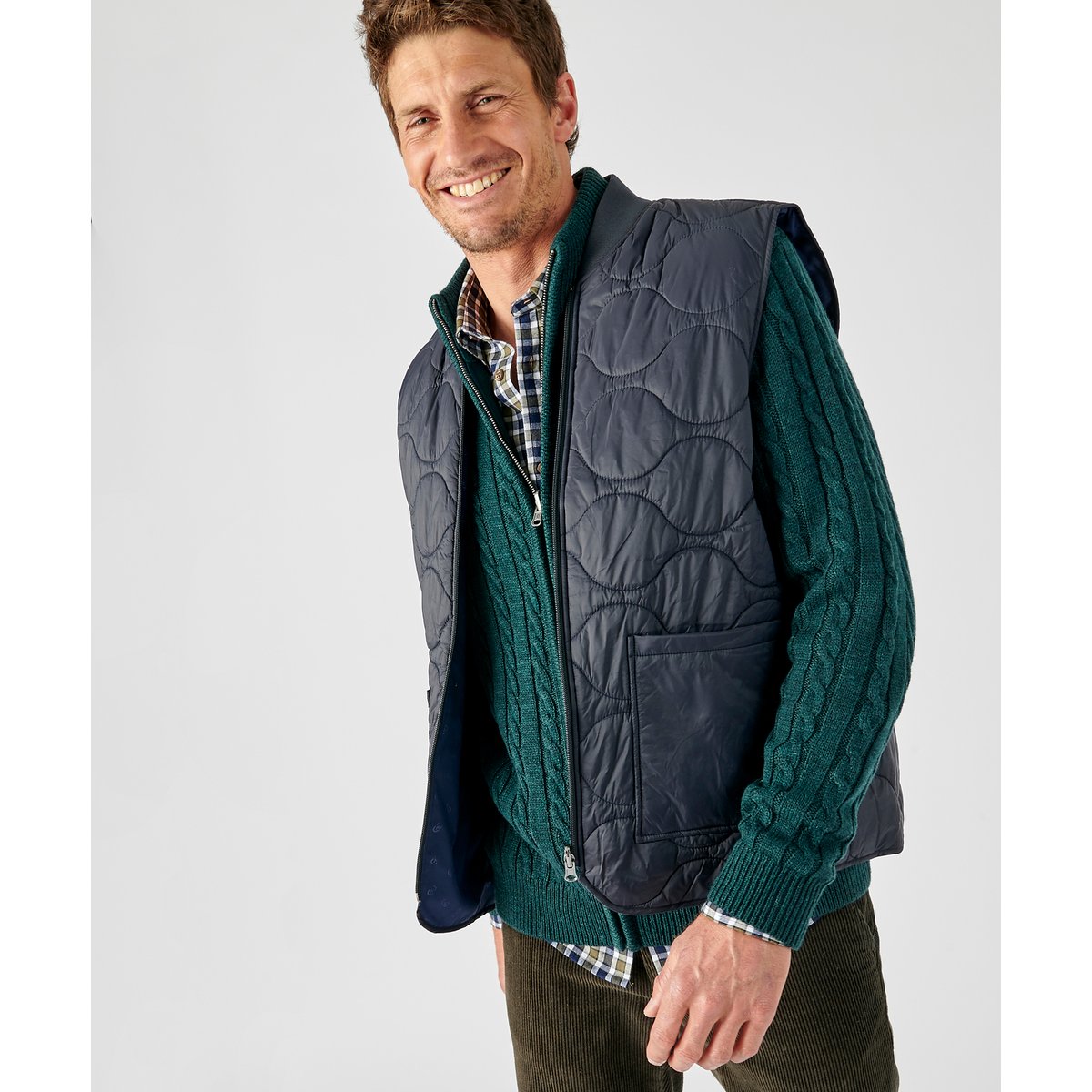 Parka déperlanté avec gilet Thermolactyl vert kaki, DAMART