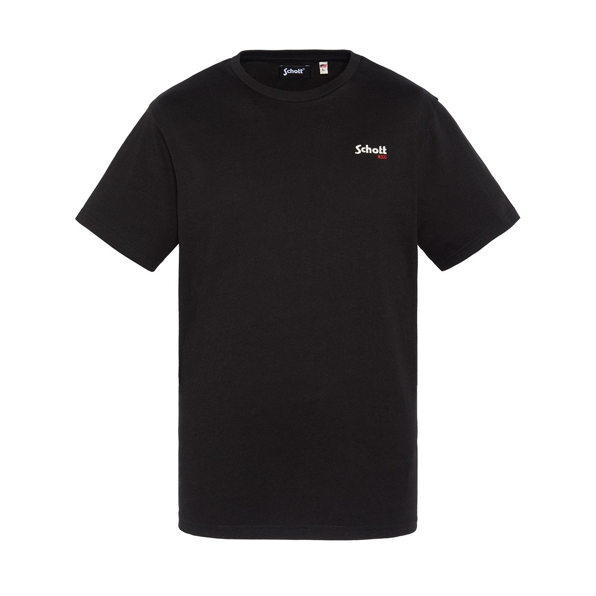T-shirt noir brodé enfant noir, SCHOTT