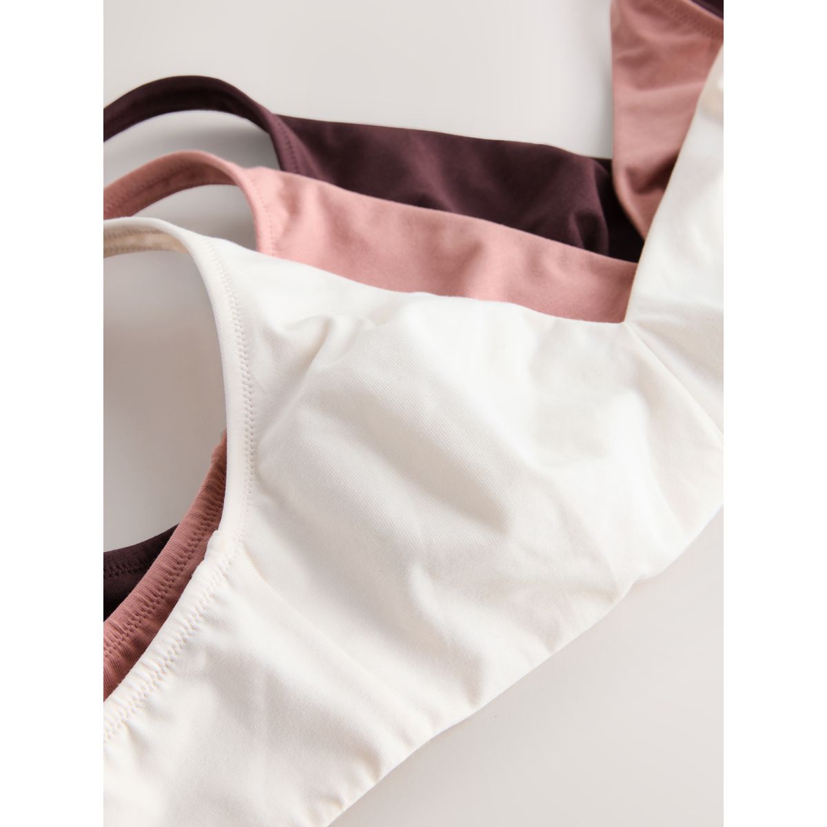 Soutien-gorge confort en coton, lot de 3 chocolat/rose/crème, NEXT