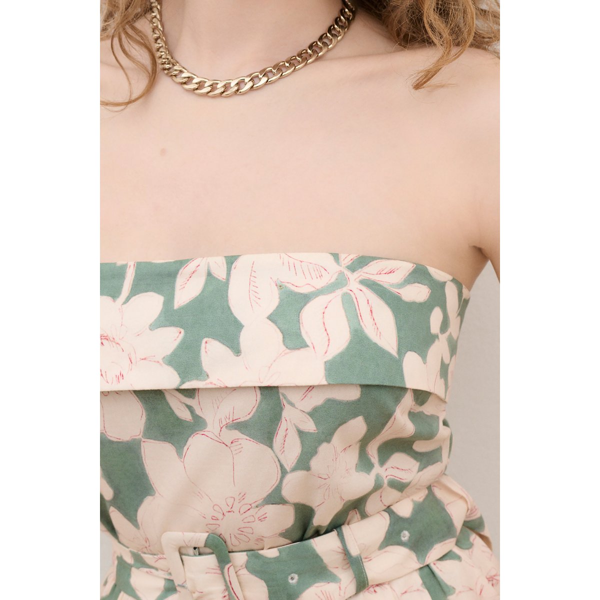 Robe fluide col carré ROBE RLYDIA vert, CAROLL