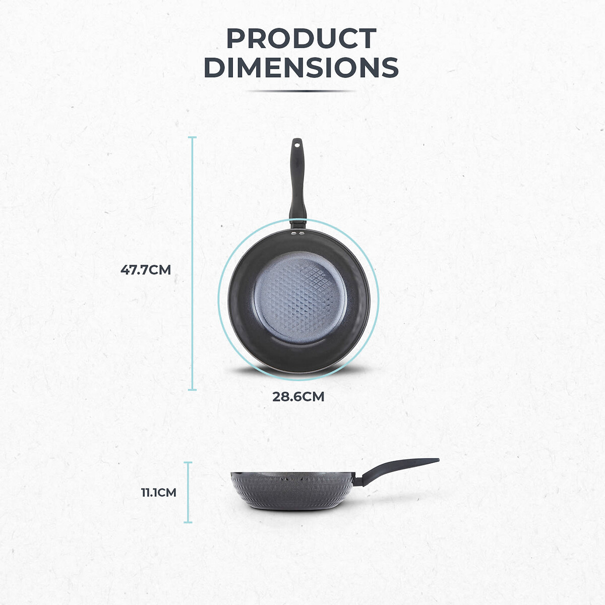 28cm Diamo Wok with Black Diamond Coating black, TOWER
