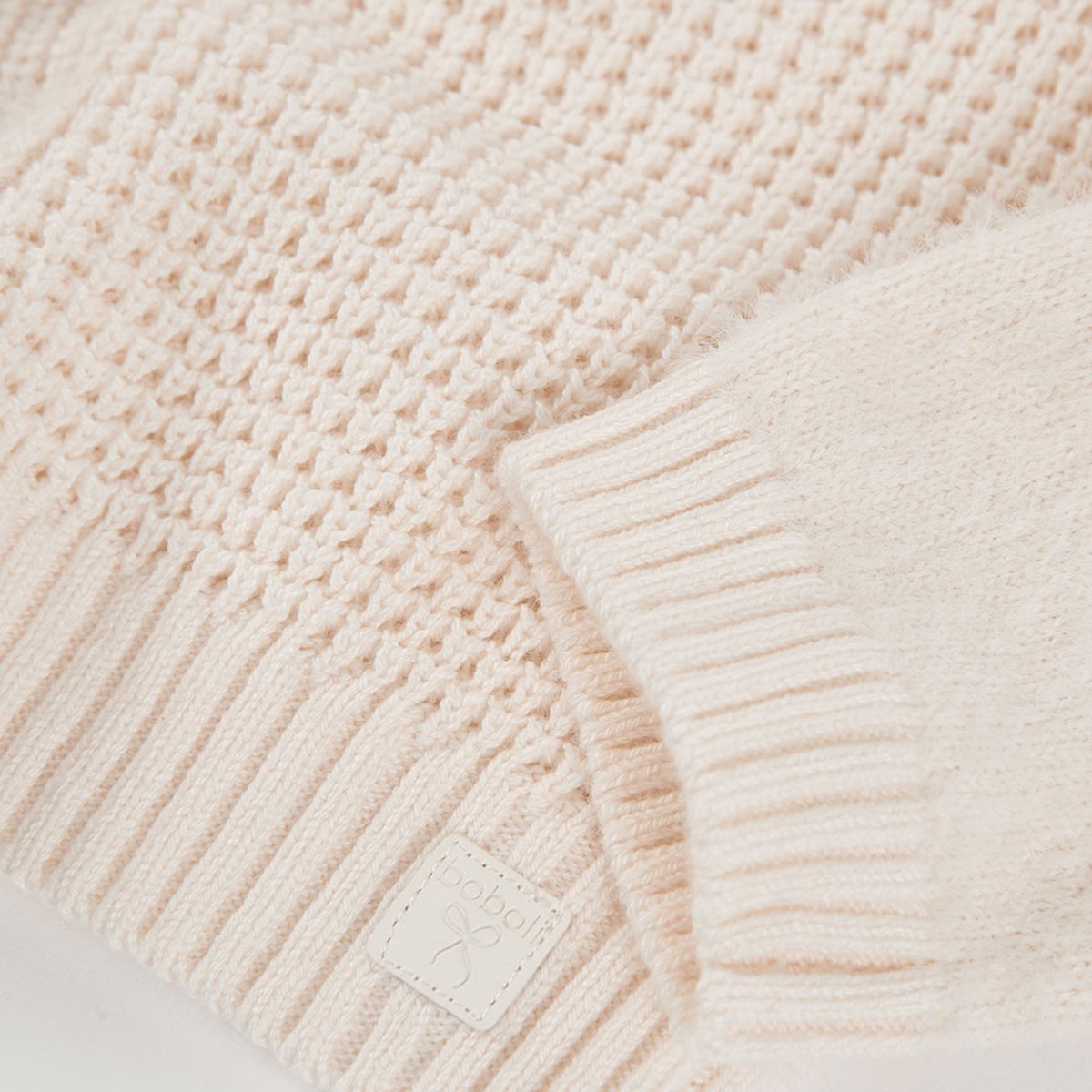 Pull fille combiné patchwork blanc, BOBOLI