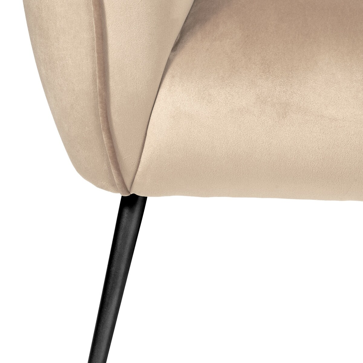Luxe Velvet 2 Seater Accent Sofa with Black or Gold Legs beige, SO'HOME