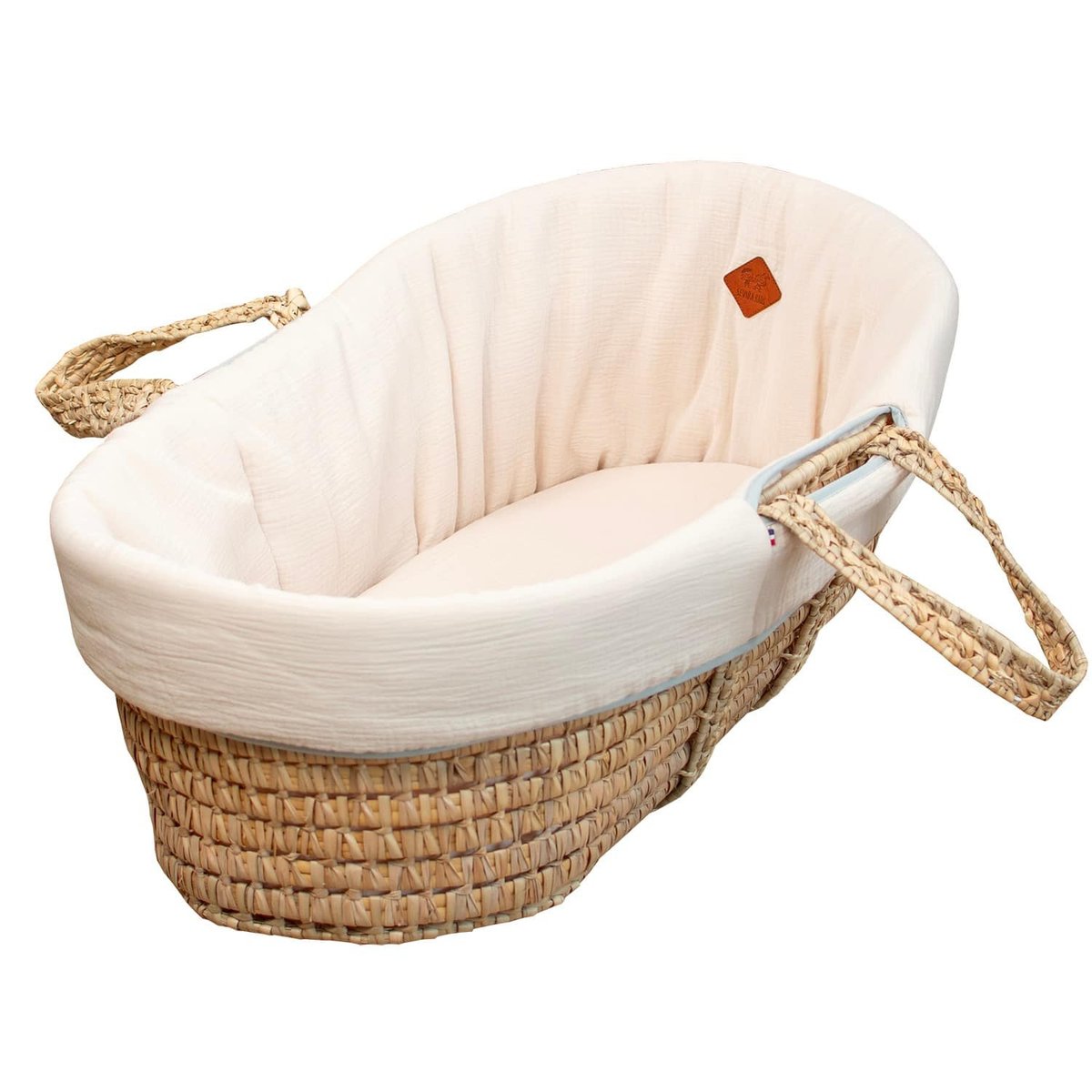 Couffin bébé avec Matelas, Habillage et Drap Housse JEANNE camel, SEVIRA KIDS