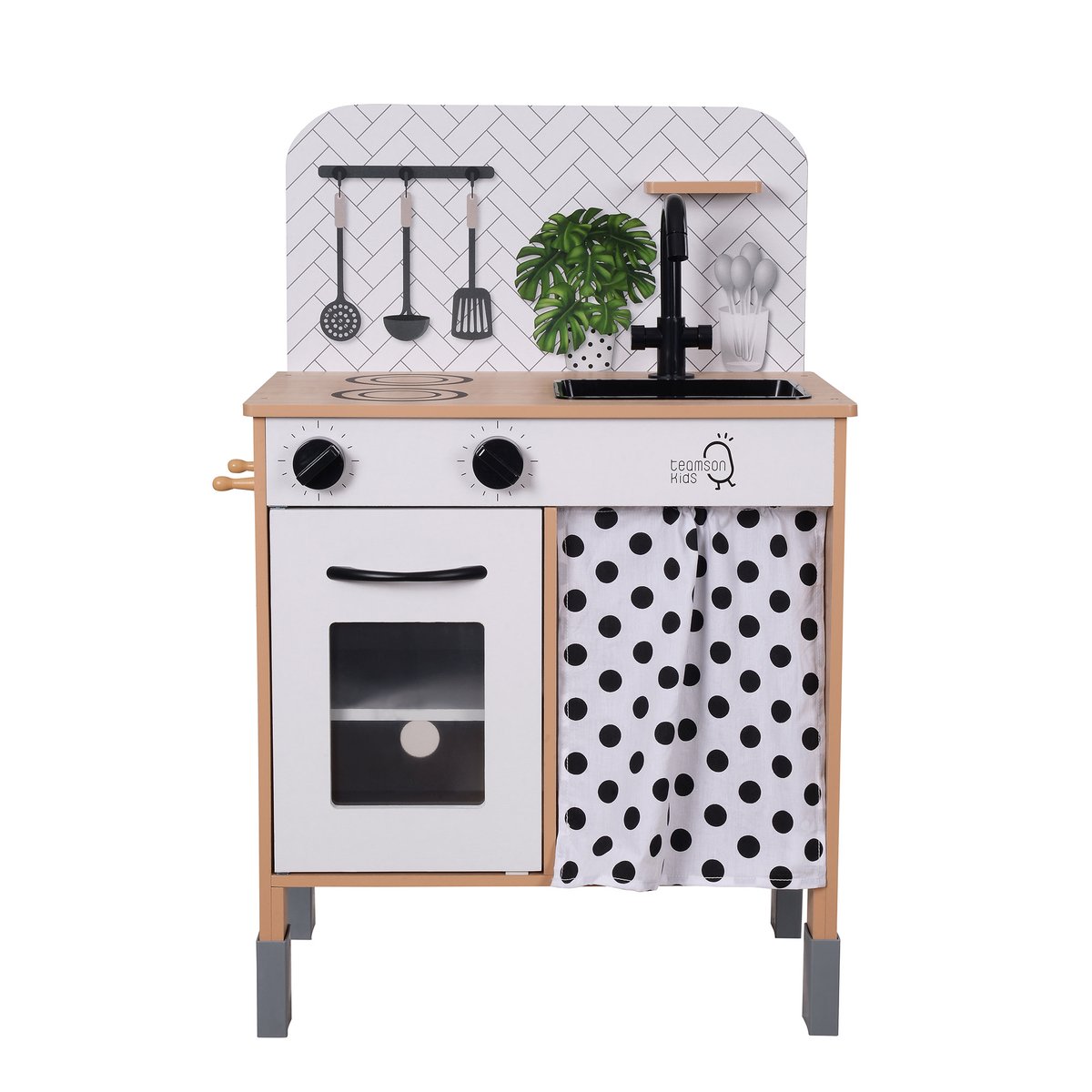 Cuisine Enfant Bois Hauteur Réglable PHILLY noir/blanc, TEAMSON KIDS
