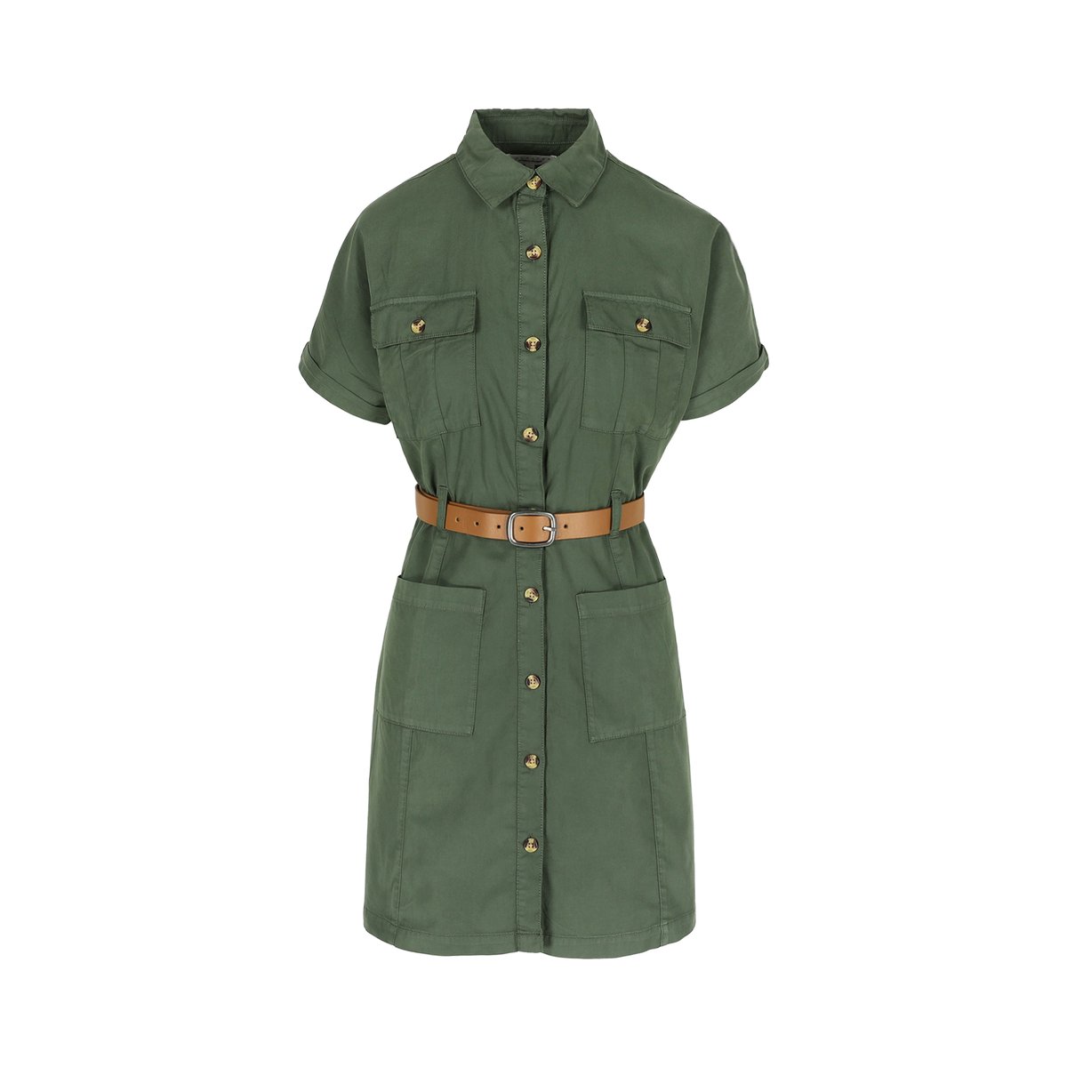Robe-chemise cargo khaki, LOLALIZA
