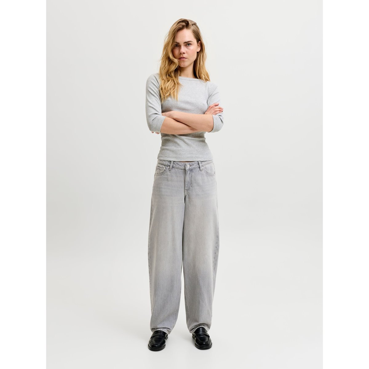 Jeans À Coupe Tonneau grey denim, JJXX