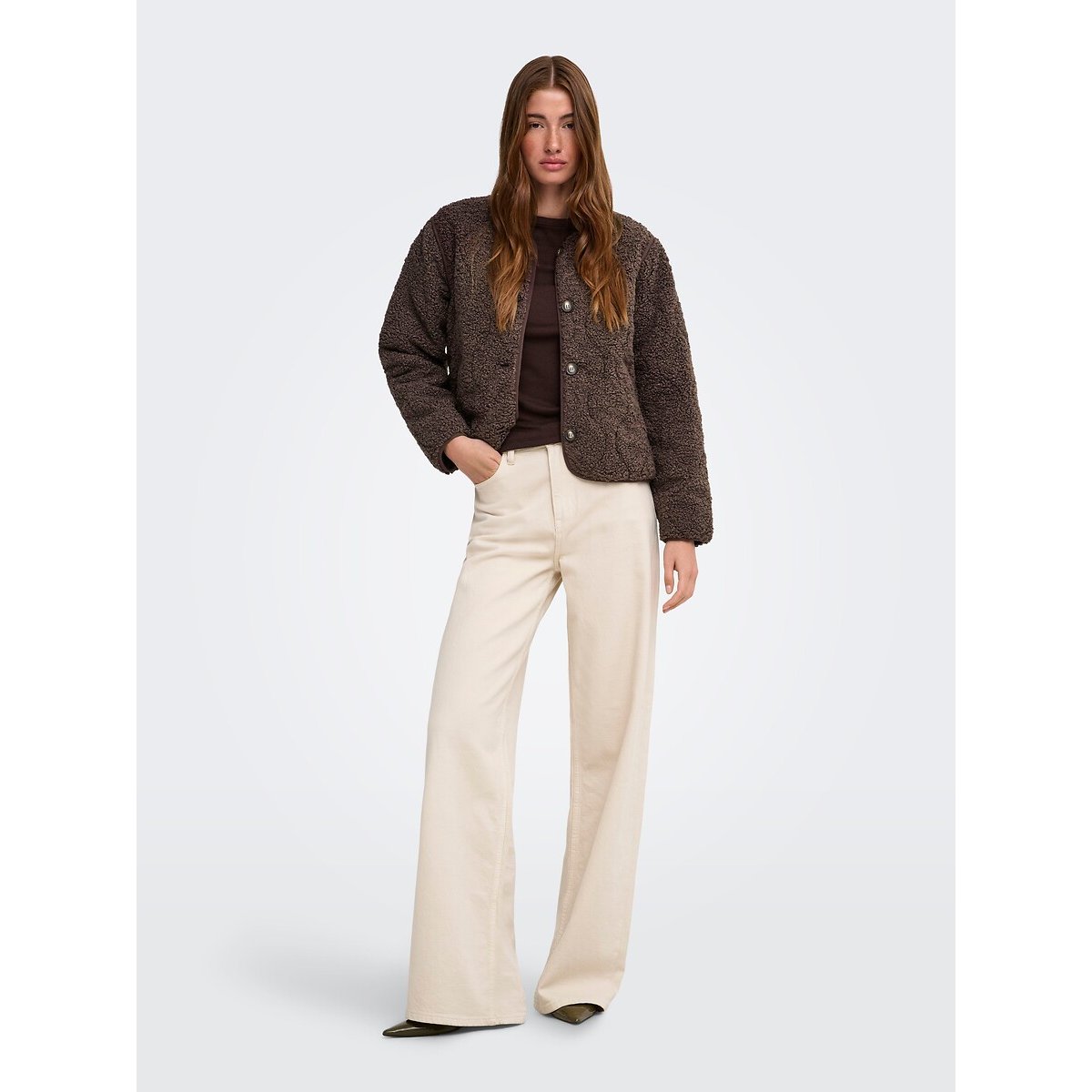 Chaqueta de sherpa chocolate, ONLY