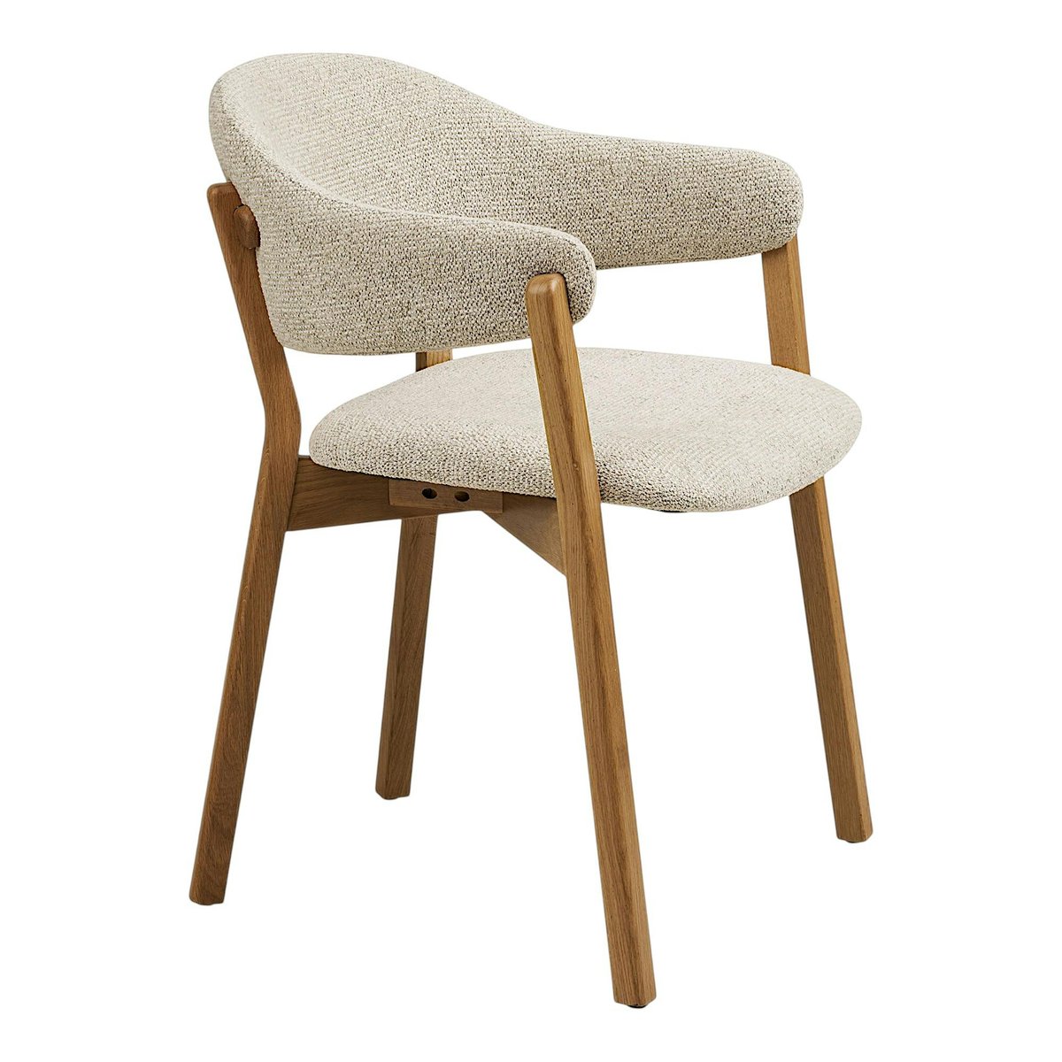Fauteuil de table en bois et tissu beige (lot de 2) AMSTERDAM beige, PIER IMPORT