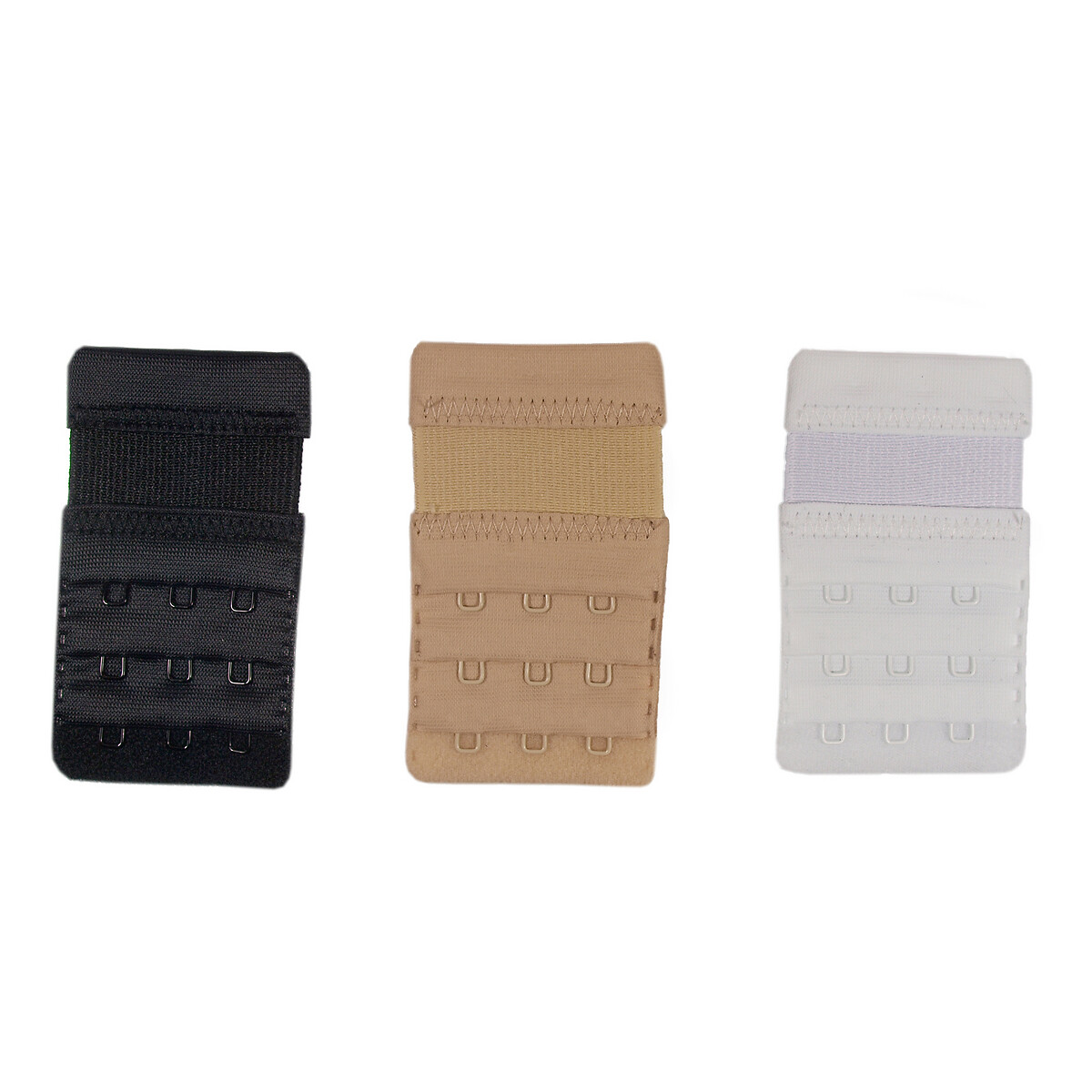 Lote de 3 extensores de soutien com colchetes branco + bege + preto, MAGIC BODYFASHION