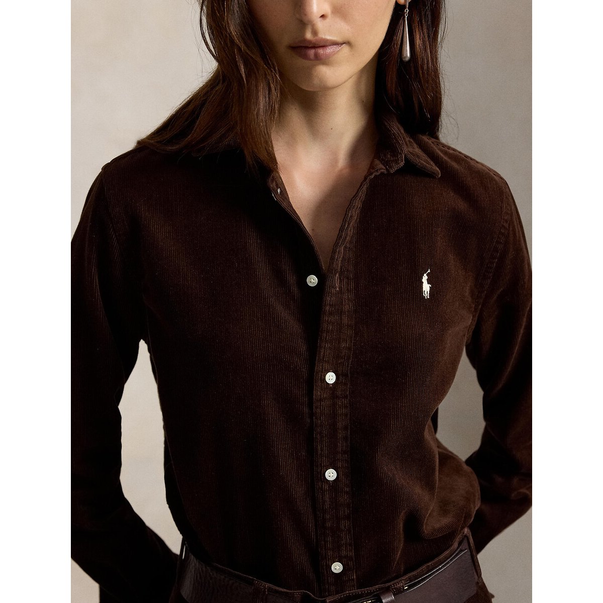Langärmliges Hemd aus Cord braun, POLO RALPH LAUREN